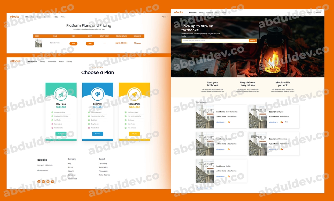 Chegg Clone Ebooks Platform